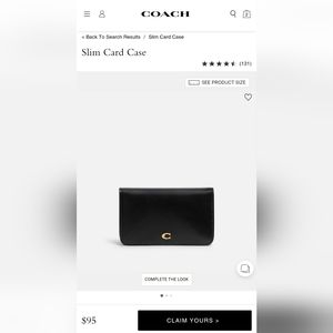Coach Slim Card Case Wallet